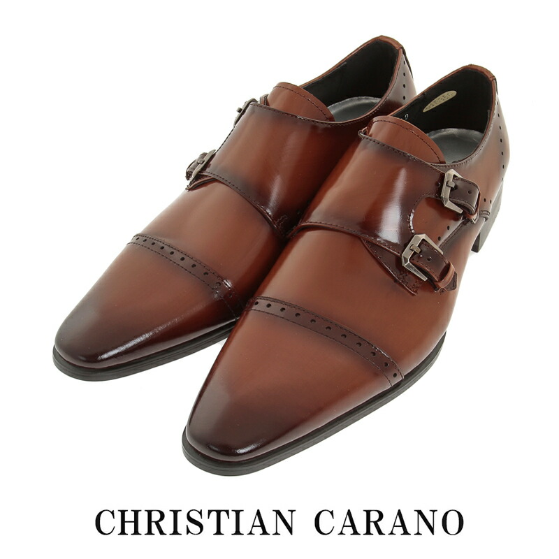 3色から選べる 日本製 本革 ダブルモンク 引っ切りない心付け Christian Carano クリスチャンカラノ 912 御召しもの＆商行為シューズ スワール 3E 撥水 貨物輸送無料
