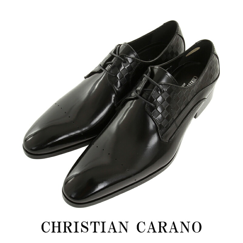 日本製 本革 ダミエ柄 Christian Carano クリスチャンカラノ FH-1 メンズ 御召しもの＆商行為シューズ - ヴィトン プレーントゥ スワール 外機翼 3E 撥水  貨物輸送無料