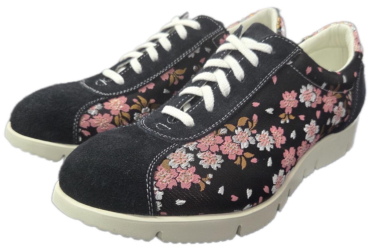 花魁シューズ レザースニーカー 生地 コンビ カジュアル OIRAN SHOES 高級