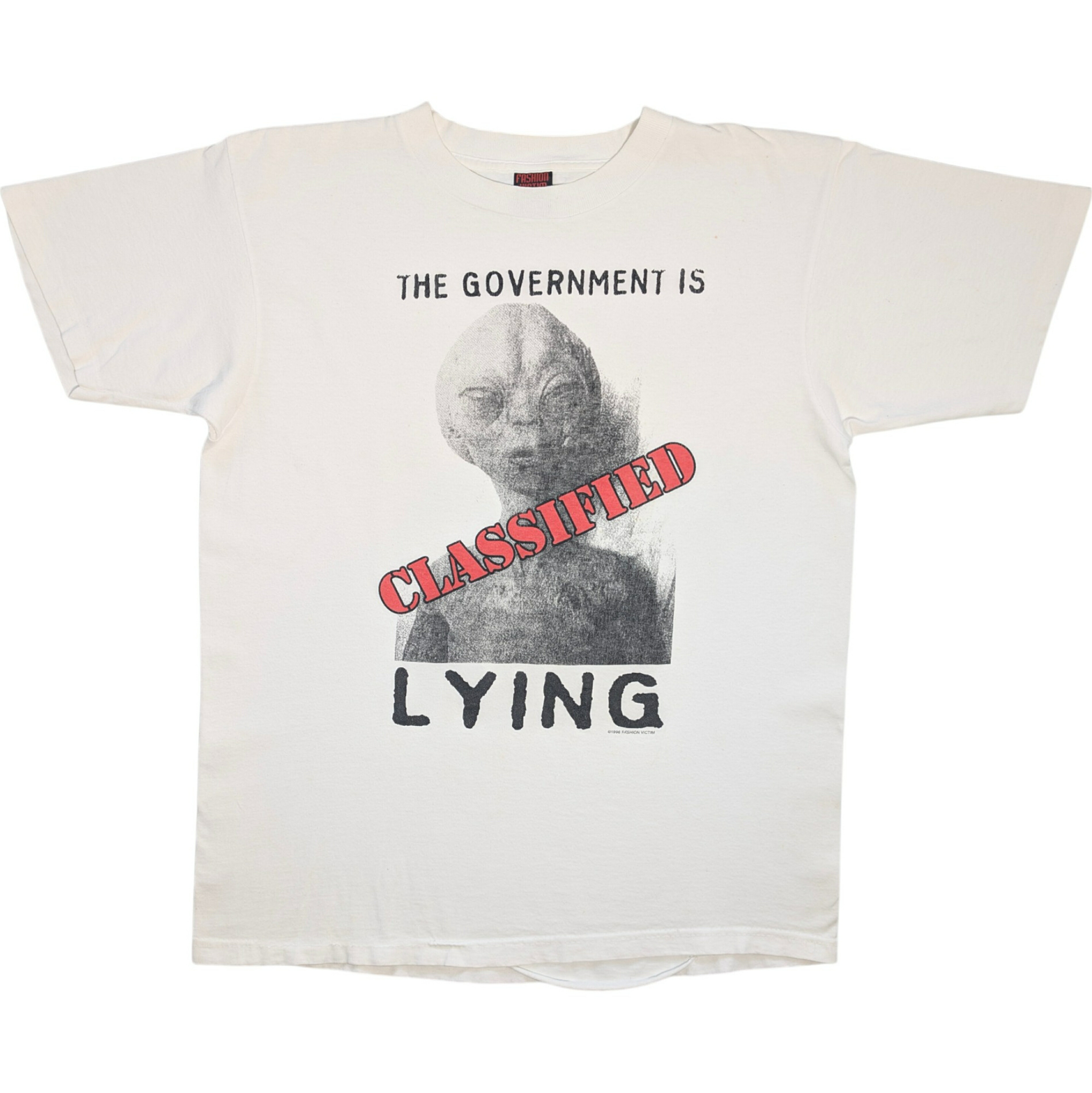 【楽天市場】【海外買付ヴィンテージTシャツ】ALIEN CLASSIFIED'THE GOVERNMENT IS LYING'.1996