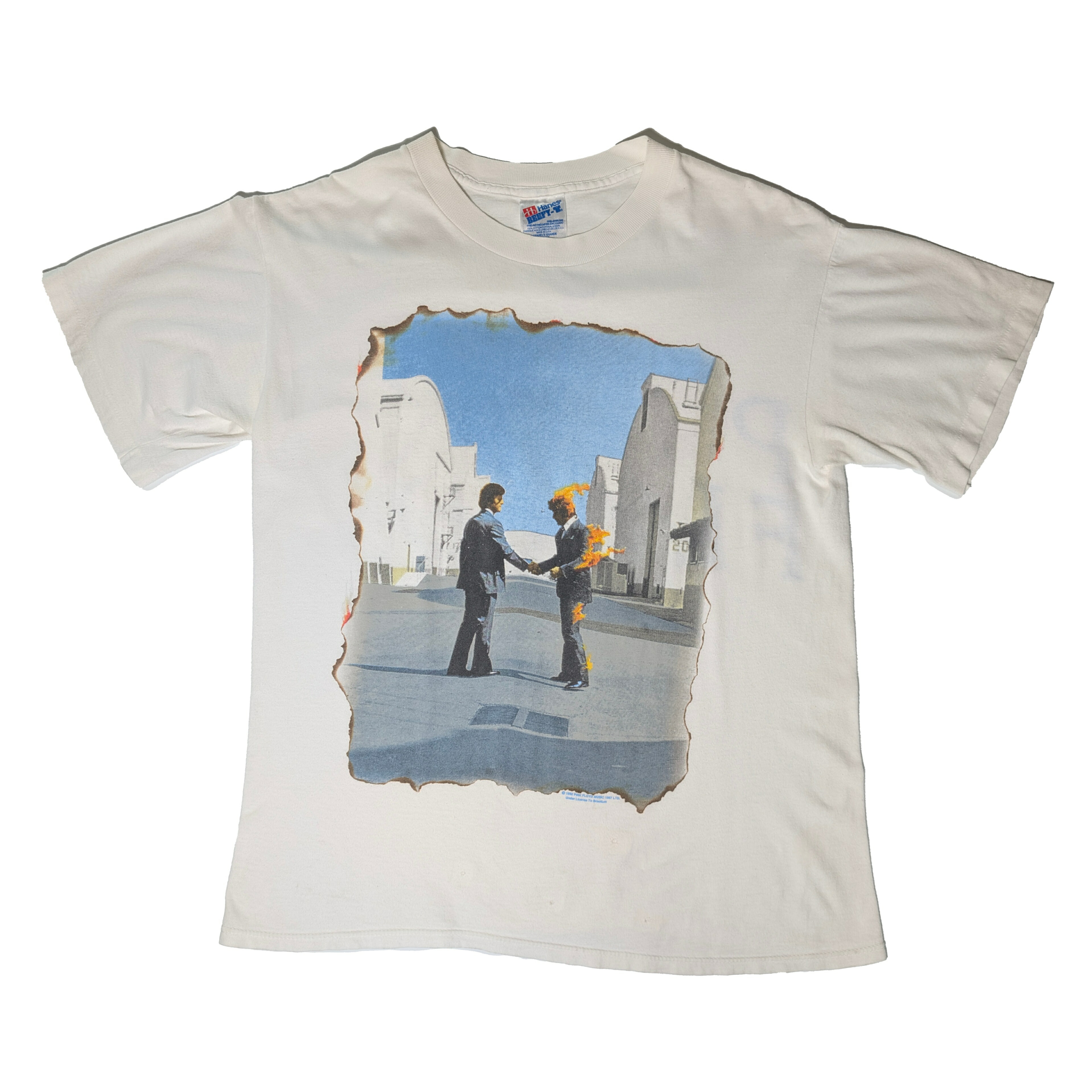 80's Hanes ピンク・フロイド 両面 Tシャツ USA製 80's ピンク・フロイド 両面プリント Tシャツ 褪せブラック 実寸