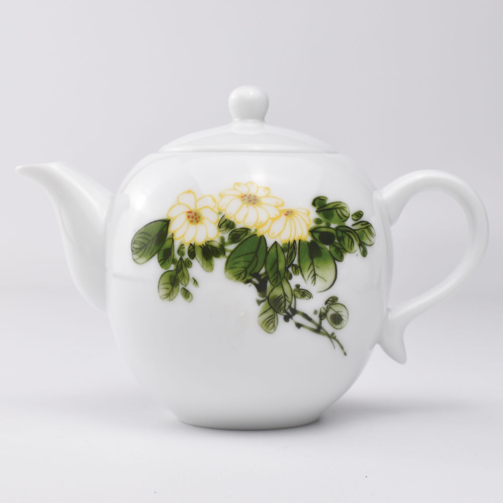 激レア　中国アンティーク　陶器製　花と小鳥柄　大きめな急須、ポット　茶器 THE-SECRET-GARDEN シノワズリ ティーポット 中国茶器 花鳥柄