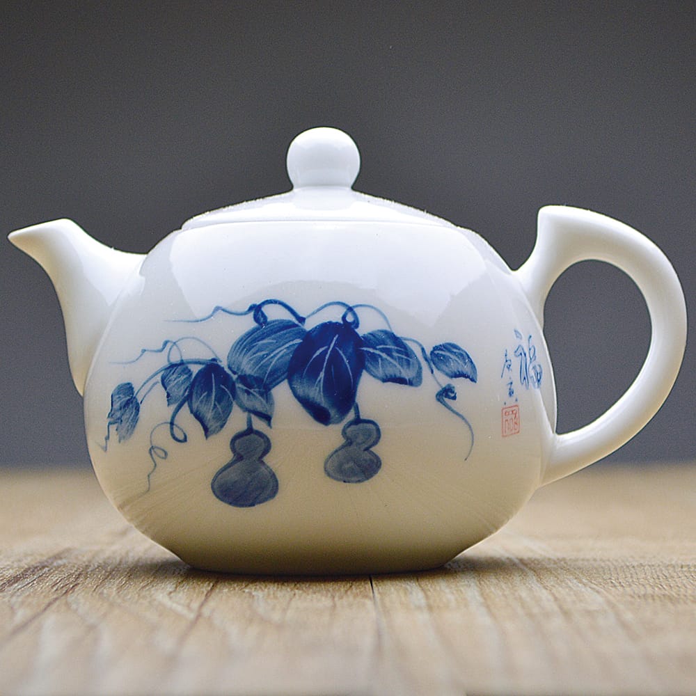 楽天市場】景徳鎮青花茶壺 纏枝蓮茶壺 170ml（満水230ml