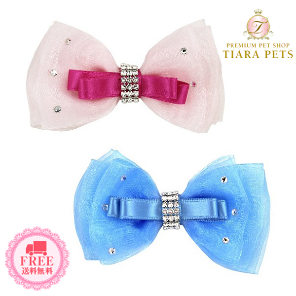 楽天市場 リュクスバーディ Luxe Birdie ボヌールバレッタ Pink Blue 小型犬 アクセサリー バレッタ ヘアピン ヘアーアクセサリー セレブ 送料無料 Tiara Pets