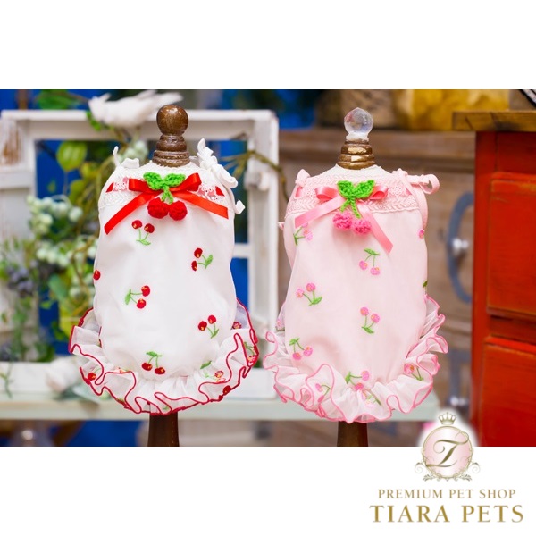 【最大3,000円OFFクーポン配布中★ポイント2倍】ブルブブ BUL BU-BU COOL Cherry Camisole【小型犬 犬服 キャミソール ワンピース ドレス セレブ】|TIARA PETS