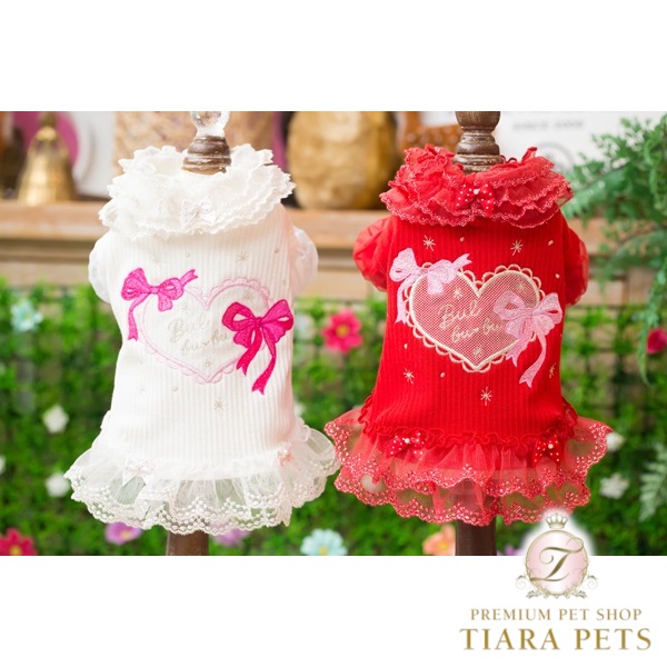 ブルブブ BUL BU-BU ハートリボンフリルハイネックTee【小型犬 犬服 トップス ティーシャツ ハイネック セレブ】