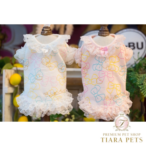 ブルブブ BUL BU-BU Cute Ribbon French Tee【小型犬 犬服 お召しもの トップス プルオーバー セレブ】