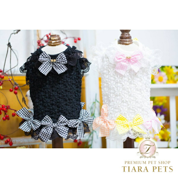 ブルブブ BUL BU-BU ギンガムリボンレースキャミ【小型犬 犬服 ドッグウエア 御召しもの トップス キャミソール キャミ セレブ】