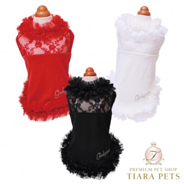 【最大3,000円OFFクーポン配布中★ポイント2倍】ゴッドピヴァ GODPIVA ブライトレースタンク【小型犬 犬服 トップス タンクトップ セレブ】|TIARA PETS