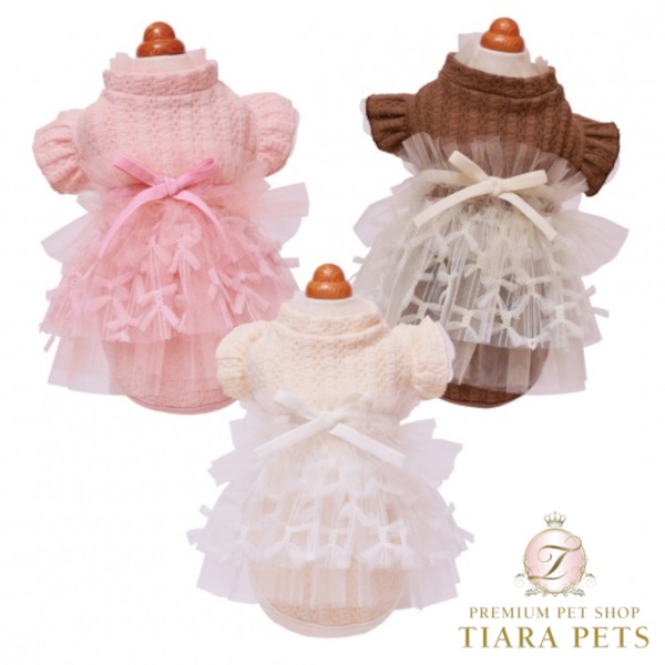 ゴッドピヴァ GODPIVA リボンチュールニットタンク【小型犬 犬服 トップス ノースリーブ セレブ】