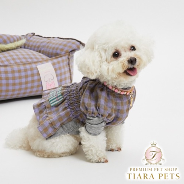 【最大3,000円OFFクーポン配布中★ポイント5倍】ルイスドッグ louisdog Adore Gingham Dress【小型犬 犬服 ワンピース ドレス セレブ】｜TIARA PETS