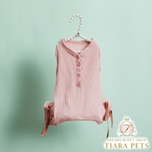 【最大3,000円OFFクーポン配布中★ポイント2倍】ルイスドッグ louisdog Eyelet All-in-One/Pink【小型犬 犬用 犬服 オールインワン ロンパース つなぎ セレブ】|TIARA PETS