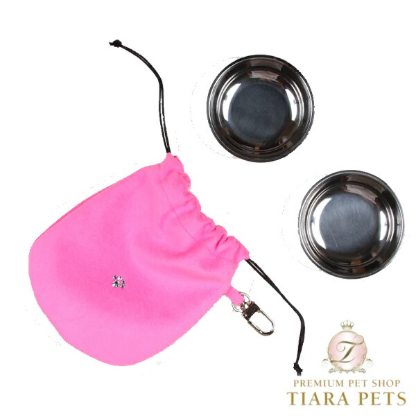 スーザンランシー Susan Lanci DESIGNS design Travel Pouch 受注生産【小型犬 犬用 フードボウル 携帯用 セレブ】｜TIARA PETS