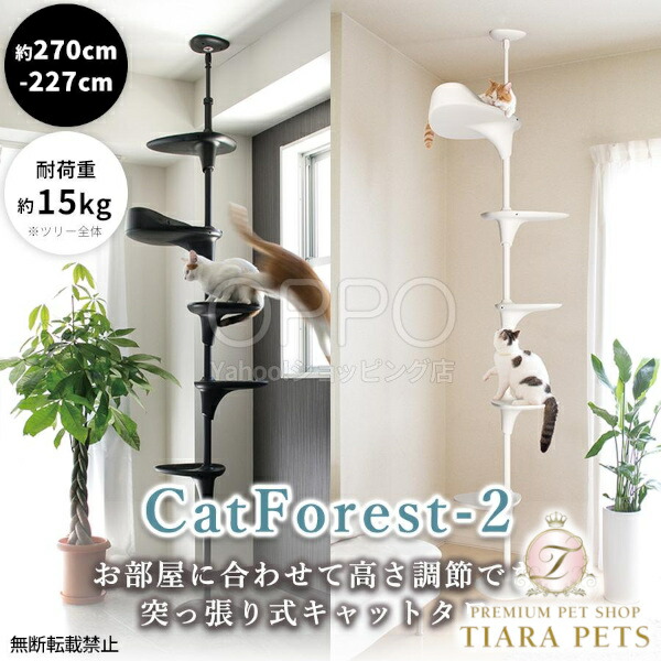 OPPO オッポ キャットフォレスト2【猫用 キャットタワー 突っ張り 猫高閣 か細い 年がしら猫 多頭 キャットフォレスト キャットステップ】