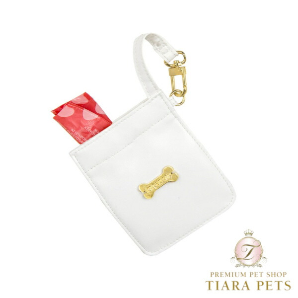 フォーペッツオンリー For Pets Only My Micro Pochette White/Gold【犬用 付属物 折りかがみ合切袋 セレブ】