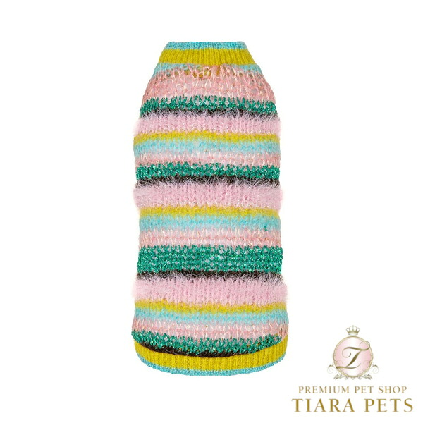 フォーペッツオンリー For Pets Only Righe Da Favola Pull Green【小型犬用 犬服 トップス 編み物 スウェーター セレブ】
