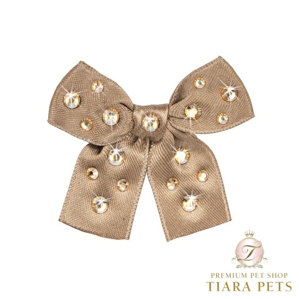 フォーペッツオンリー For Pets Only Sunshine Bow Camel/Gold Hairclip【小型犬 犬用 髪の毛添え物 ゼムクリップ セレブ】