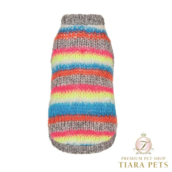 フォーペッツオンリー For Pets Only Righe Da Favola Pull Grey【小型犬用 犬服 トップス スウェーター 編み物 セレブ】