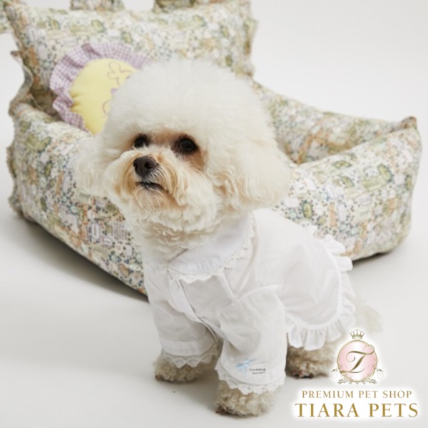ルイスドッグ louisdog White Pearl Blouse【小型犬 犬服 トップス トップ プルオーバー セレブ】 首輪・胴輪・リード-犬用品