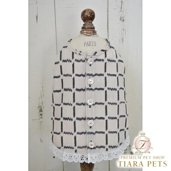 プエルト PUERTO KASURI苑地前垂れ（WH）【小型犬 犬服 お召しもの トップス カットソー 前垂れ セレブ】
