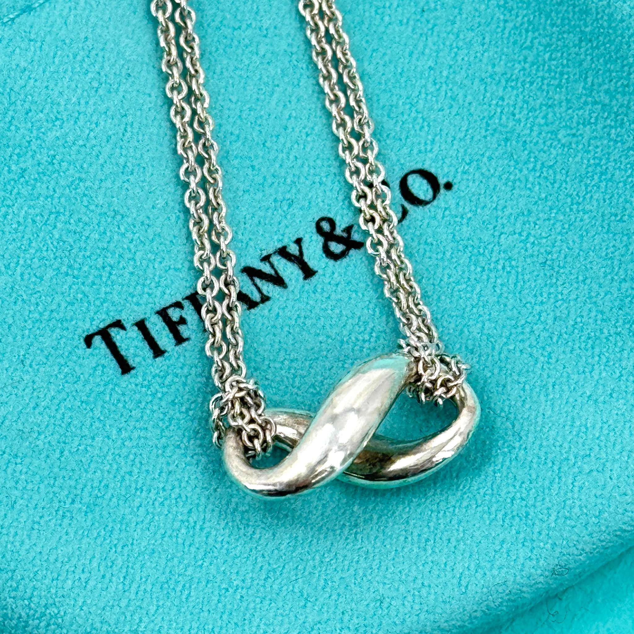 【中古】TIFFANY ネックレス インフィニティ ダブル SV925