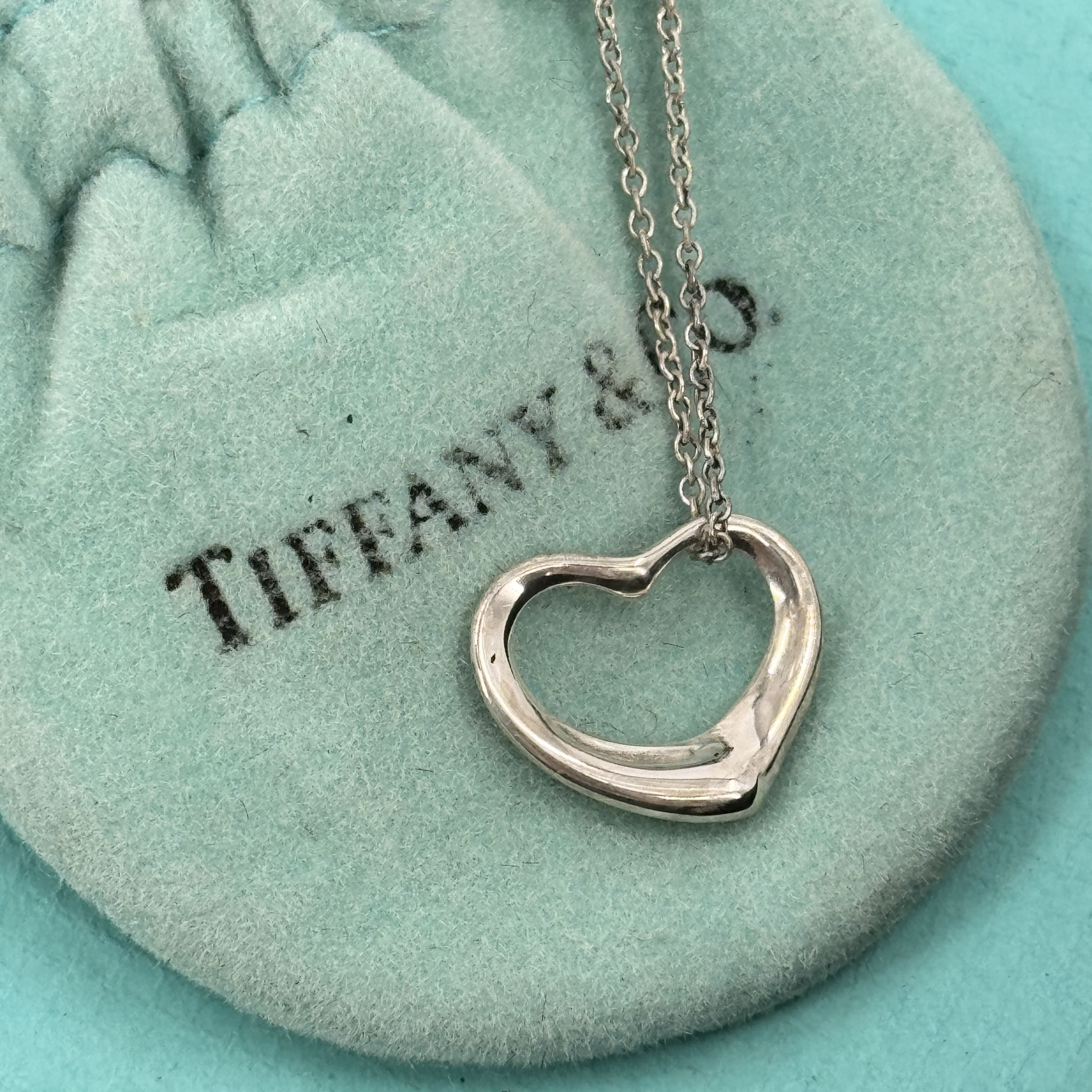 【中古】TIFFANY 開けはなしハート型 首飾り SV925