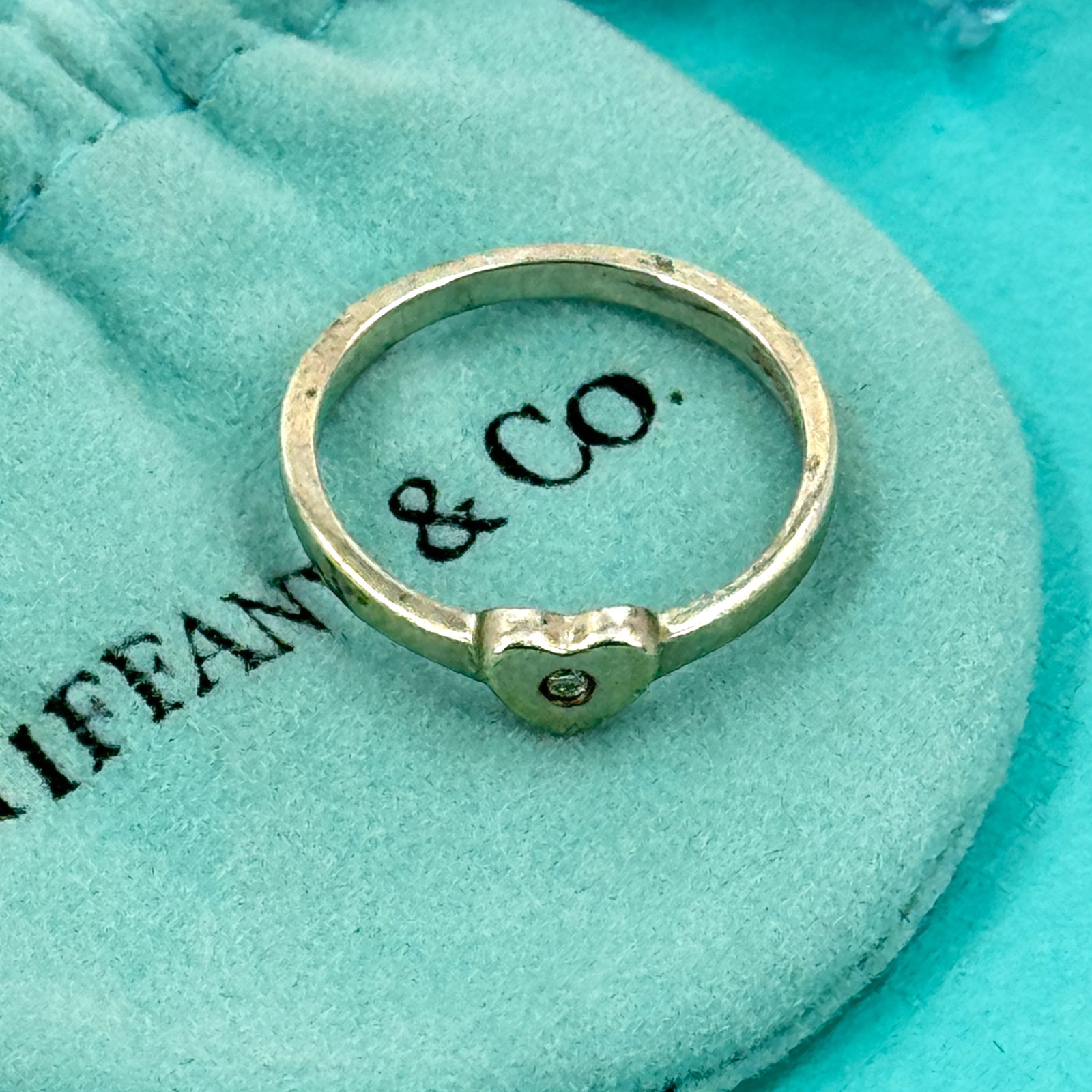 【中古】TIFFANY パロマピカソ ダイヤモンド ハート リング SV925