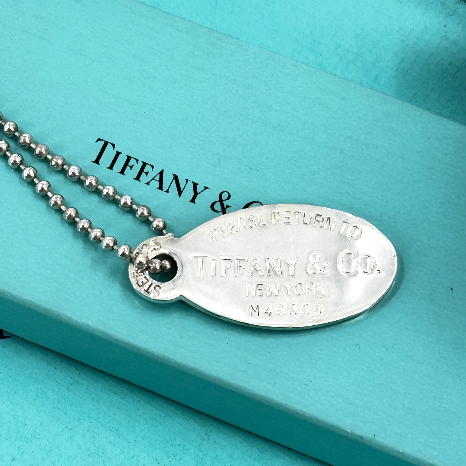 【中古】TIFFANY 首飾り リターントゥ オーバル引き舟 SV925