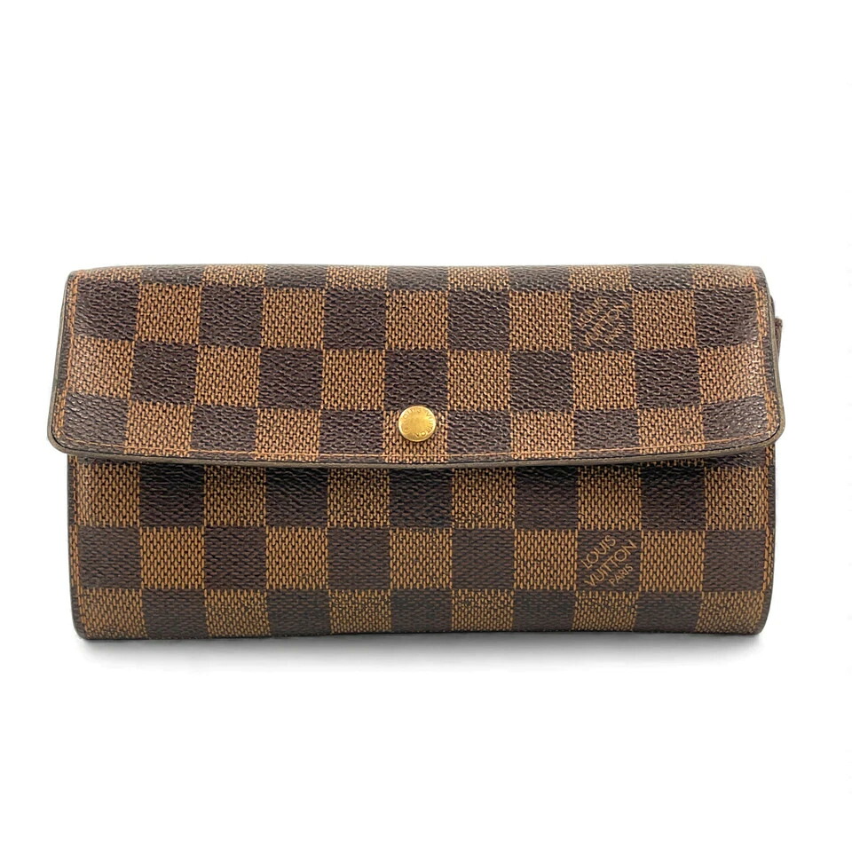 【中古】LOUIS VUITTON ダミエ エベヌ ポルトフォイユ サラ N61734 ユニセックス ウォレット