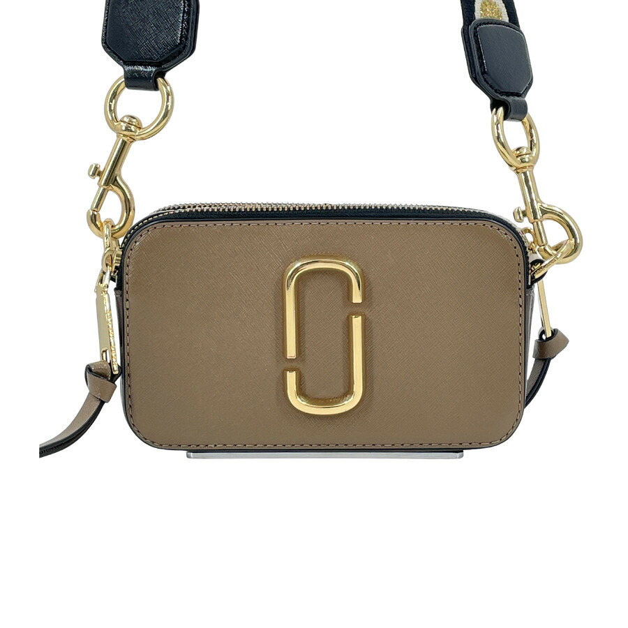 【中古】美品 Marc Jacobs マークジェイコブス スナップショット ショルダーバッグ 斜め掛け レザー ストライプストラップ レディース｜Tibi Trunk　店