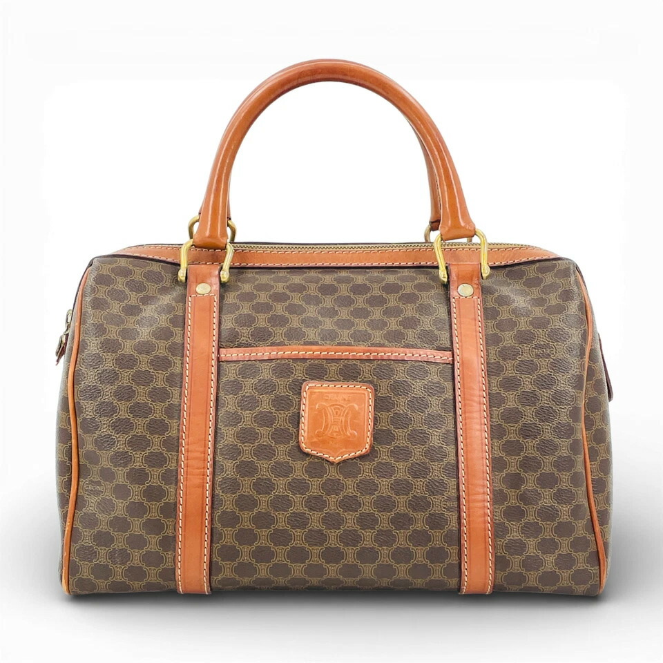 【中古】CELINE マカダム キャンバス ボストンバッグ