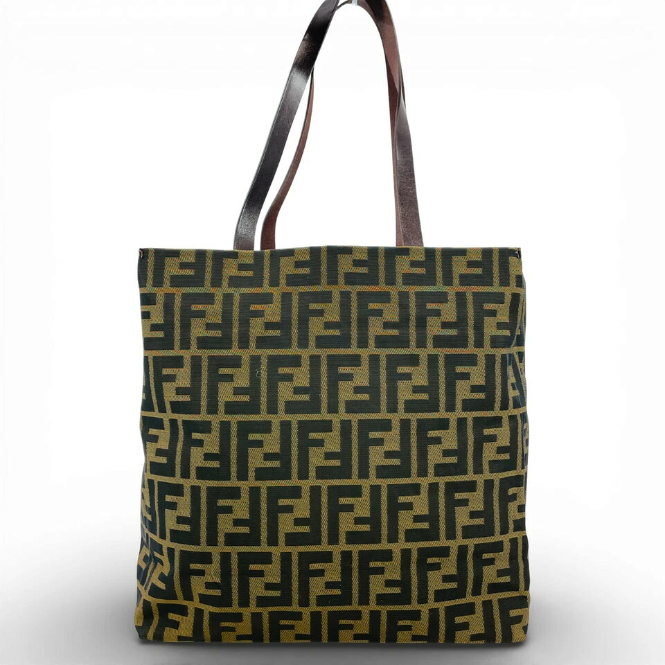 【中古】美品 FENDI ズッカ柄 ナイロン イタリア製 トートバッグ