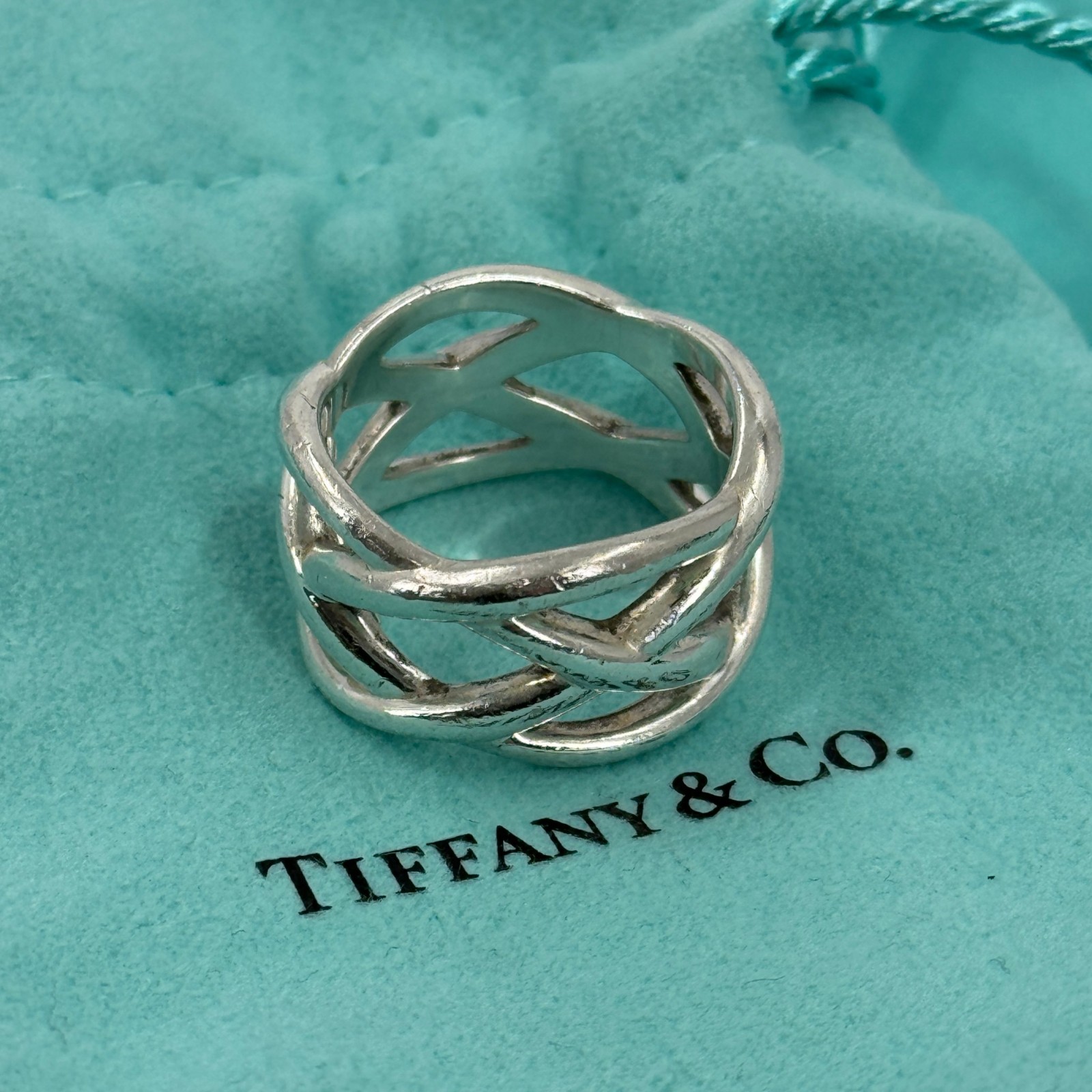 【中古】TIFFANY 輪っか ケルティックノット SV925 日本大きさ 14号