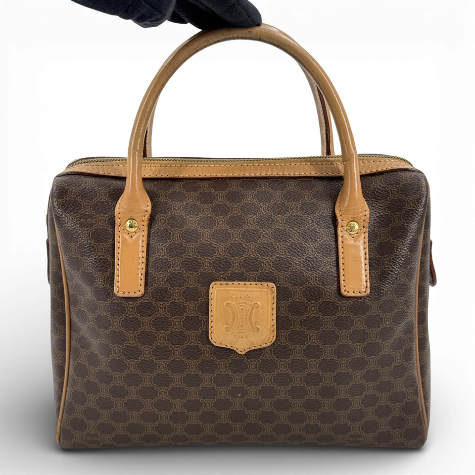【中古】CELINE マカダム キャンバス ボストンバッグ