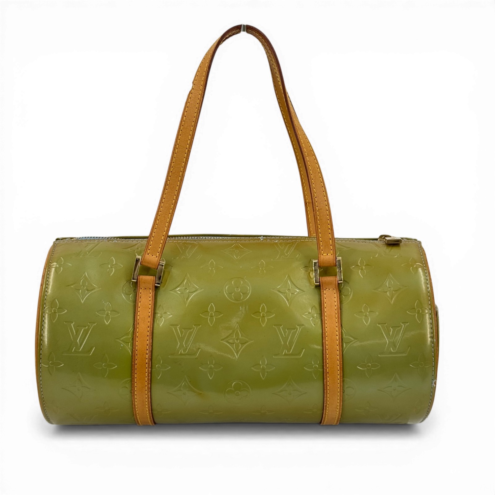【中古】LOUIS VUITTON モノグラム ヴェルニ グリーン ベッドフォード M91007 ハンドバッグ