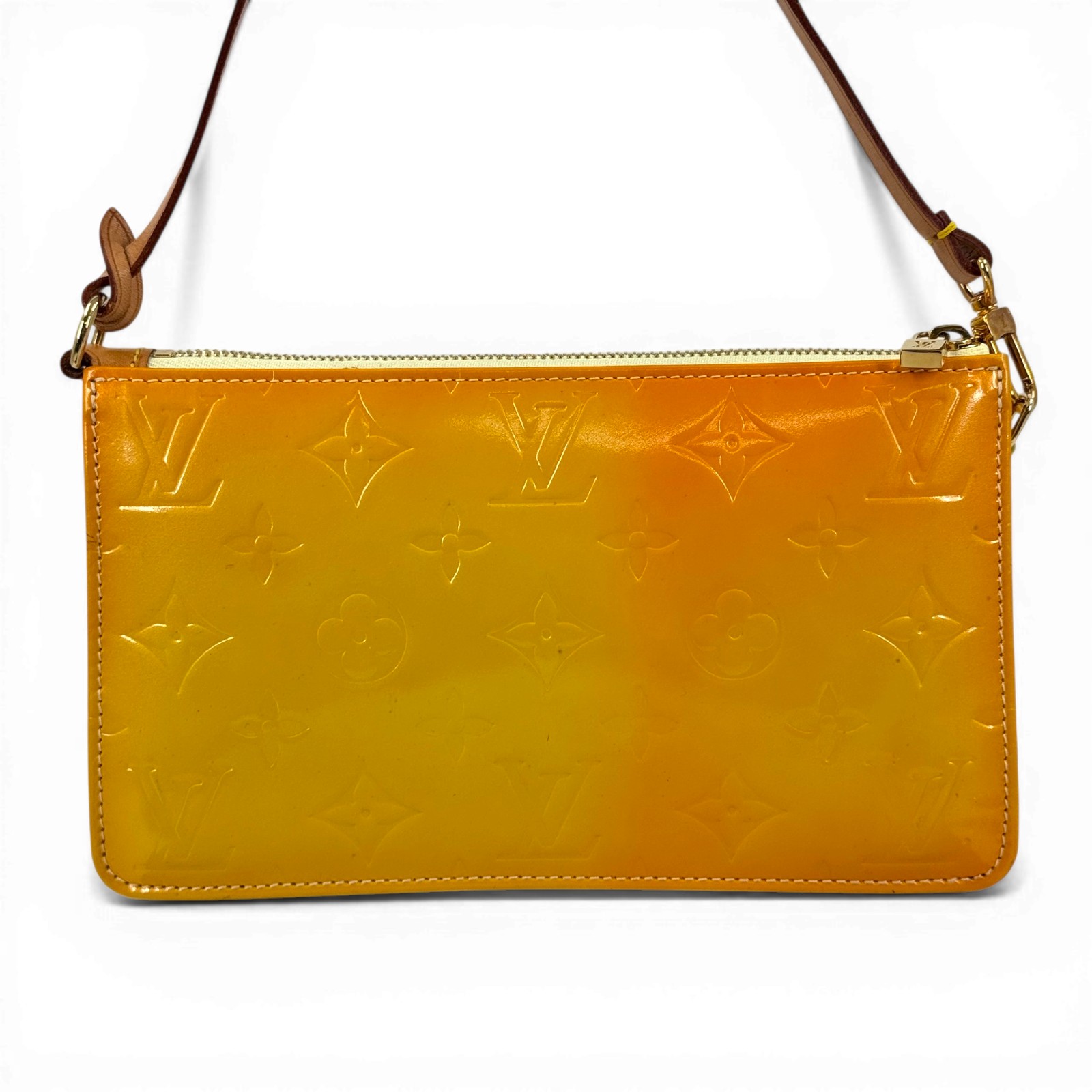 【中古】LOUIS VUITTON モノグラム ヴェルニ イエロー レキシントン M91058 ハンドバッグ