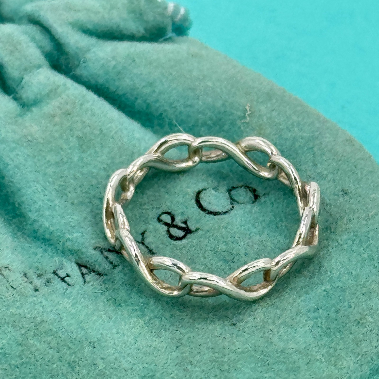 【中古】TIFFANY インフィニティ ナロー リング SV925