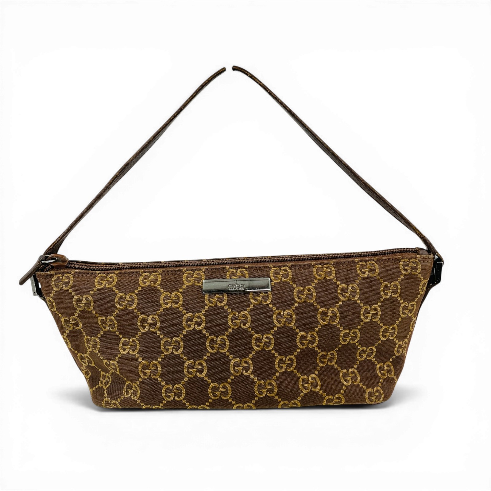 【中古】GUCCI ブラウン GGキャンバス ハンドバッグ