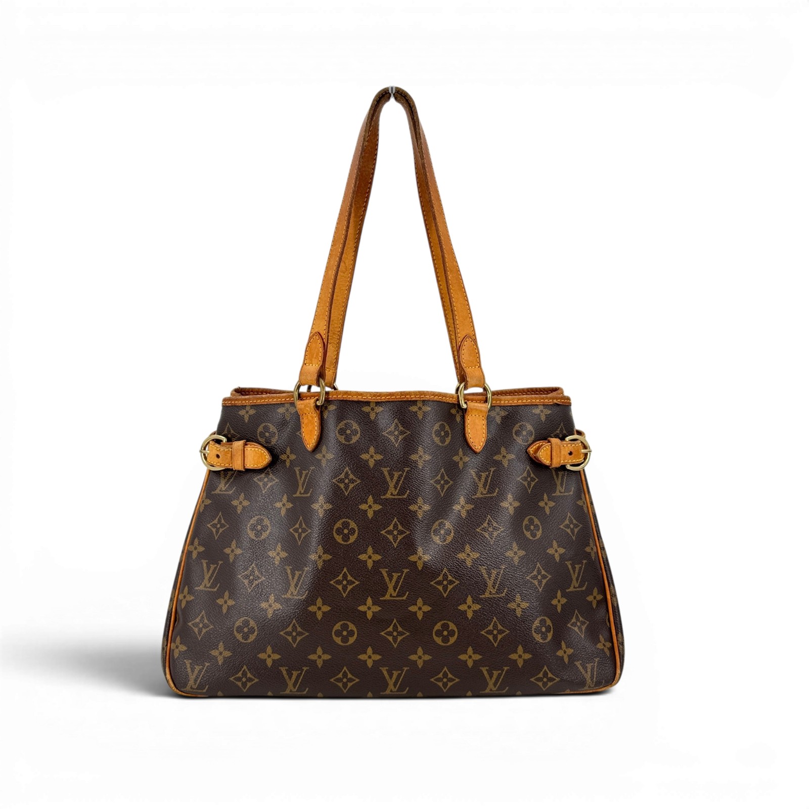 【中古】LOUIS VUITTON バティニョール オリゾンタル モノグラム 帆布 赤銅色 トート M51154