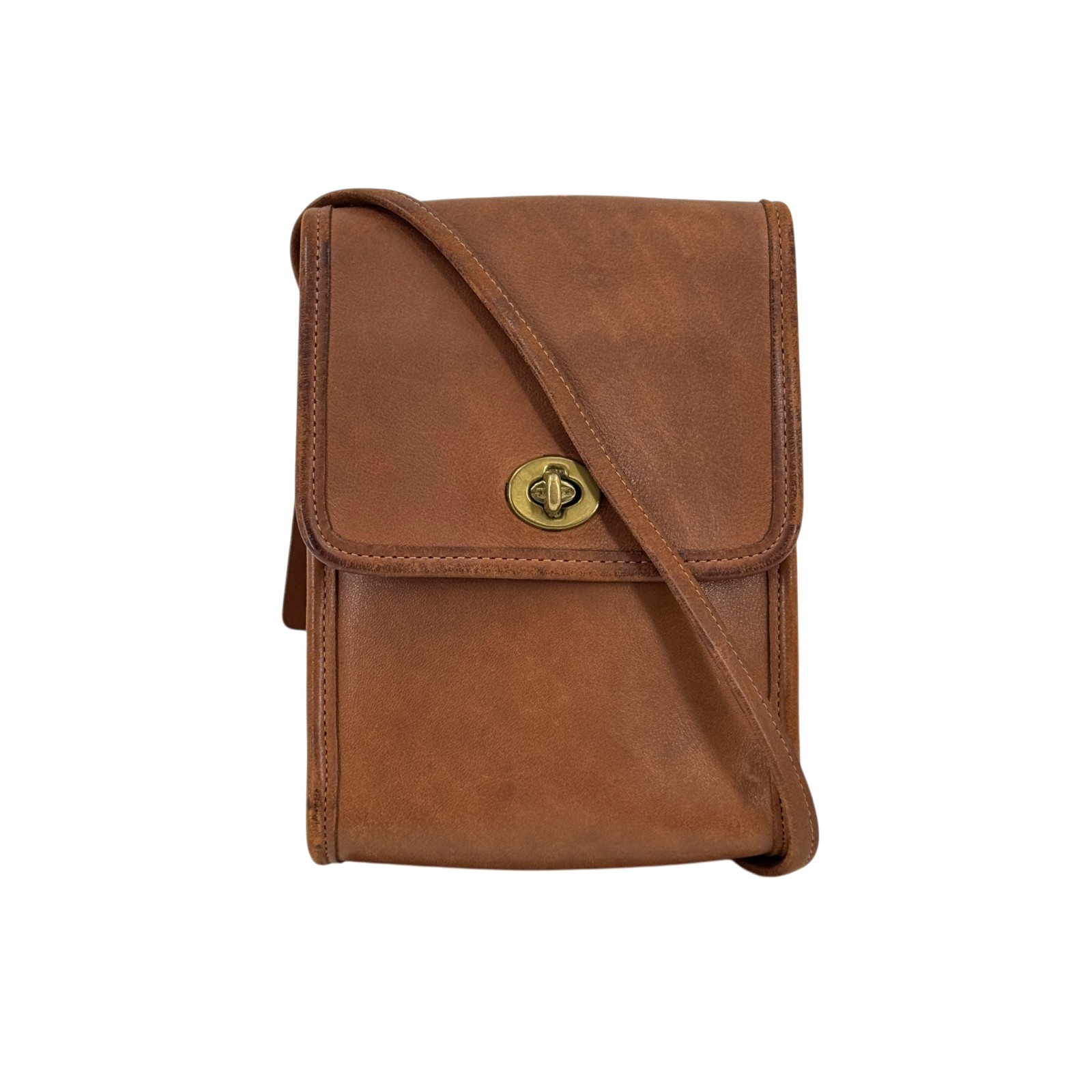 【中古】COACH オールドコーチ 赤銅色 なめし革 ショルダーバッグ