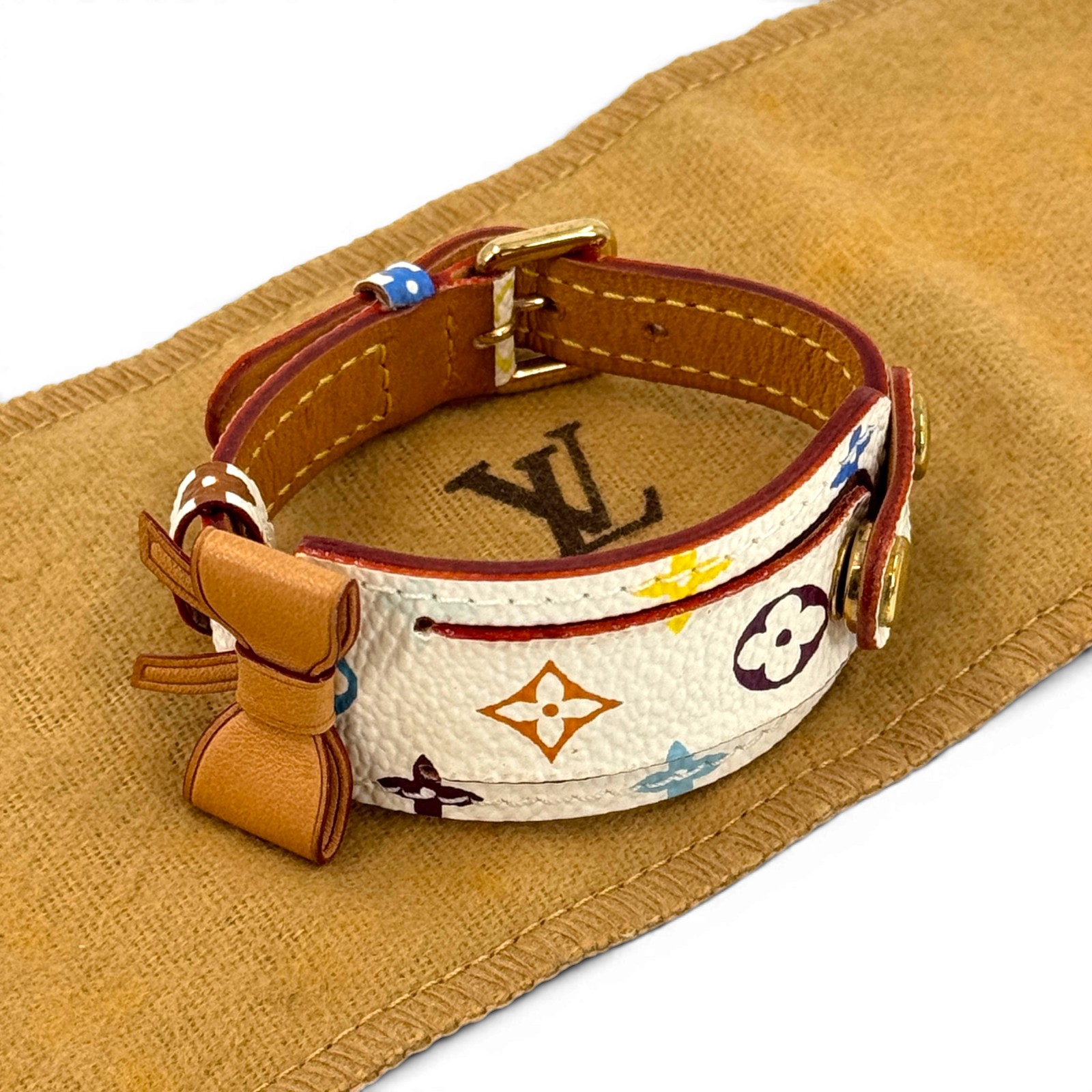 【中古】LOUIS VUITTON モノグラム マルチカラー ブレスレット ポルトアドレス ホワイト M92594｜Tibi Trunk　店