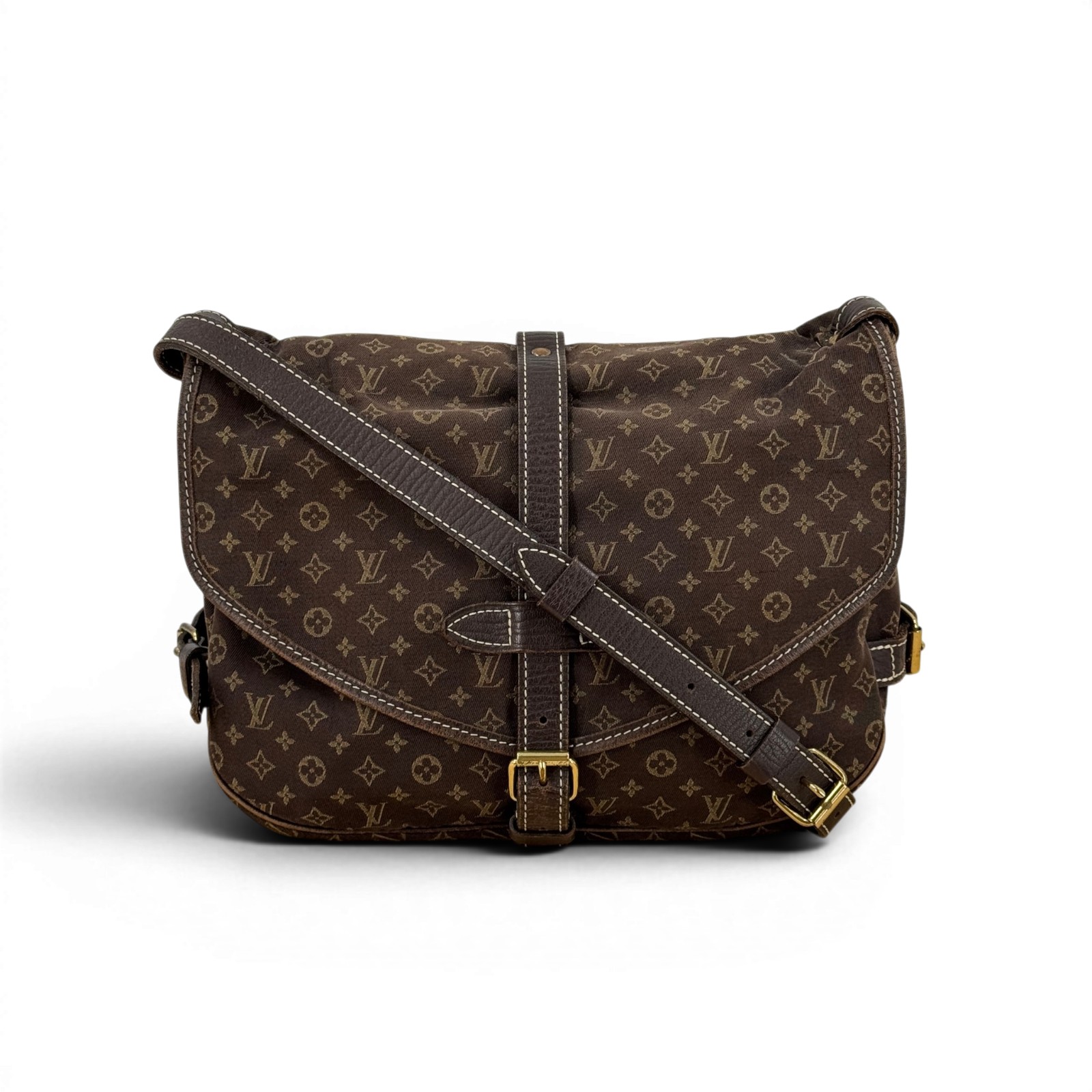 【中古】LOUIS VUITTON モノグラム ミニ リン ソミュール 30 M95227 ショルダーバッグ エベヌ