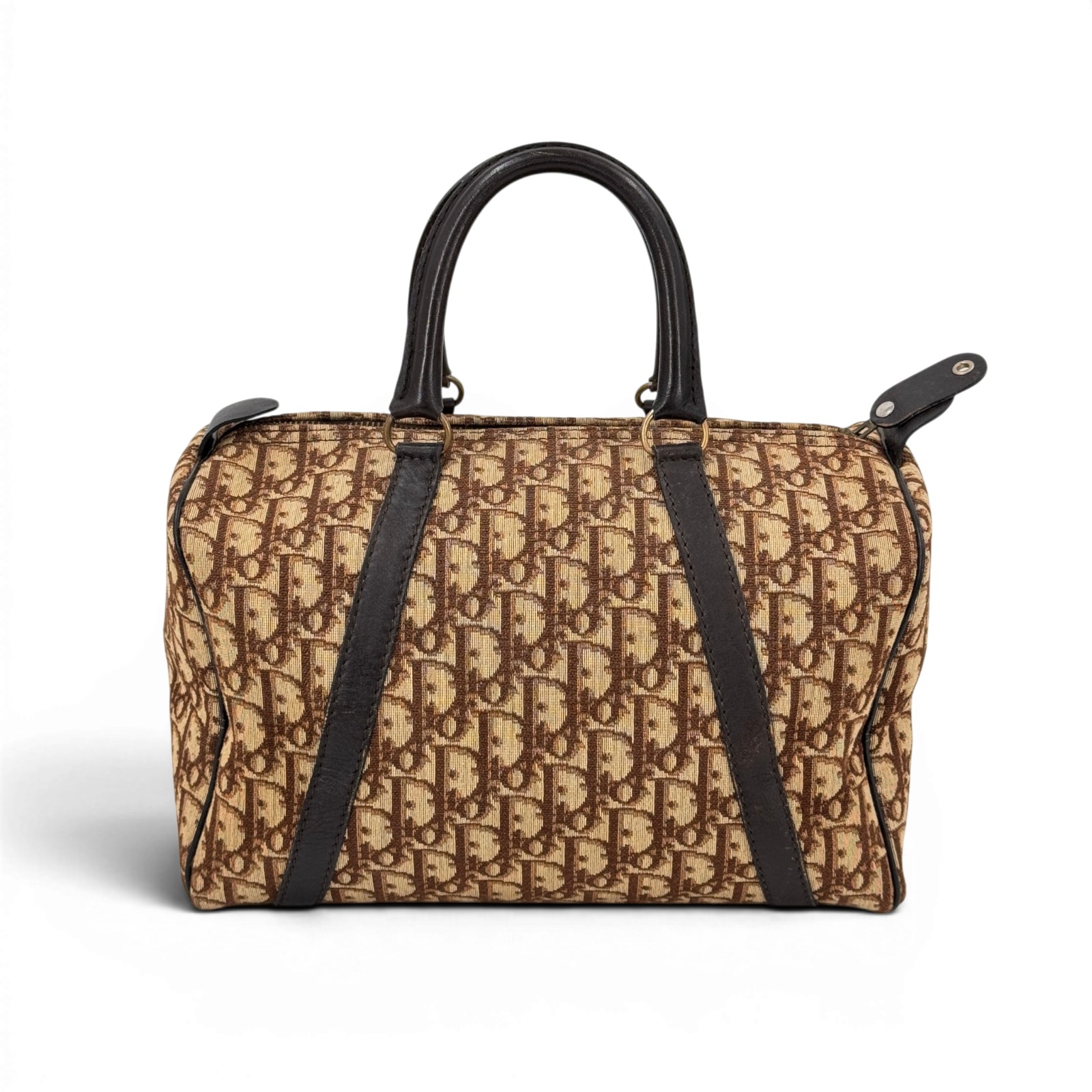 【中古】DIOR トロッター 帆布 ベージュ ミニ ヴィンテージ ボストンバッグ