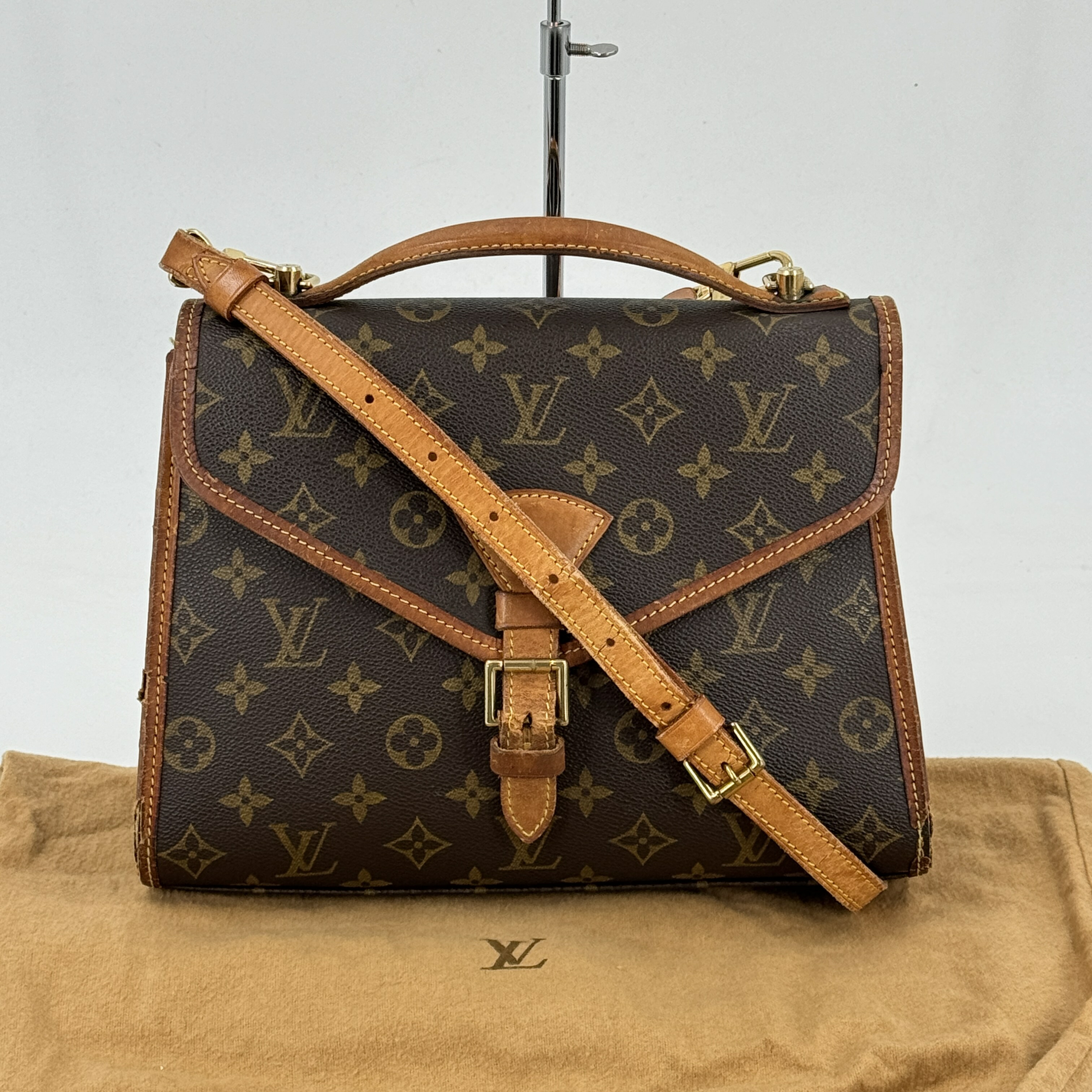 【中古】LOUIS VUITTON 呼びりんエア湖 モノグラム帆布 赤銅色 2WAY 大学生御徒面子 M51122