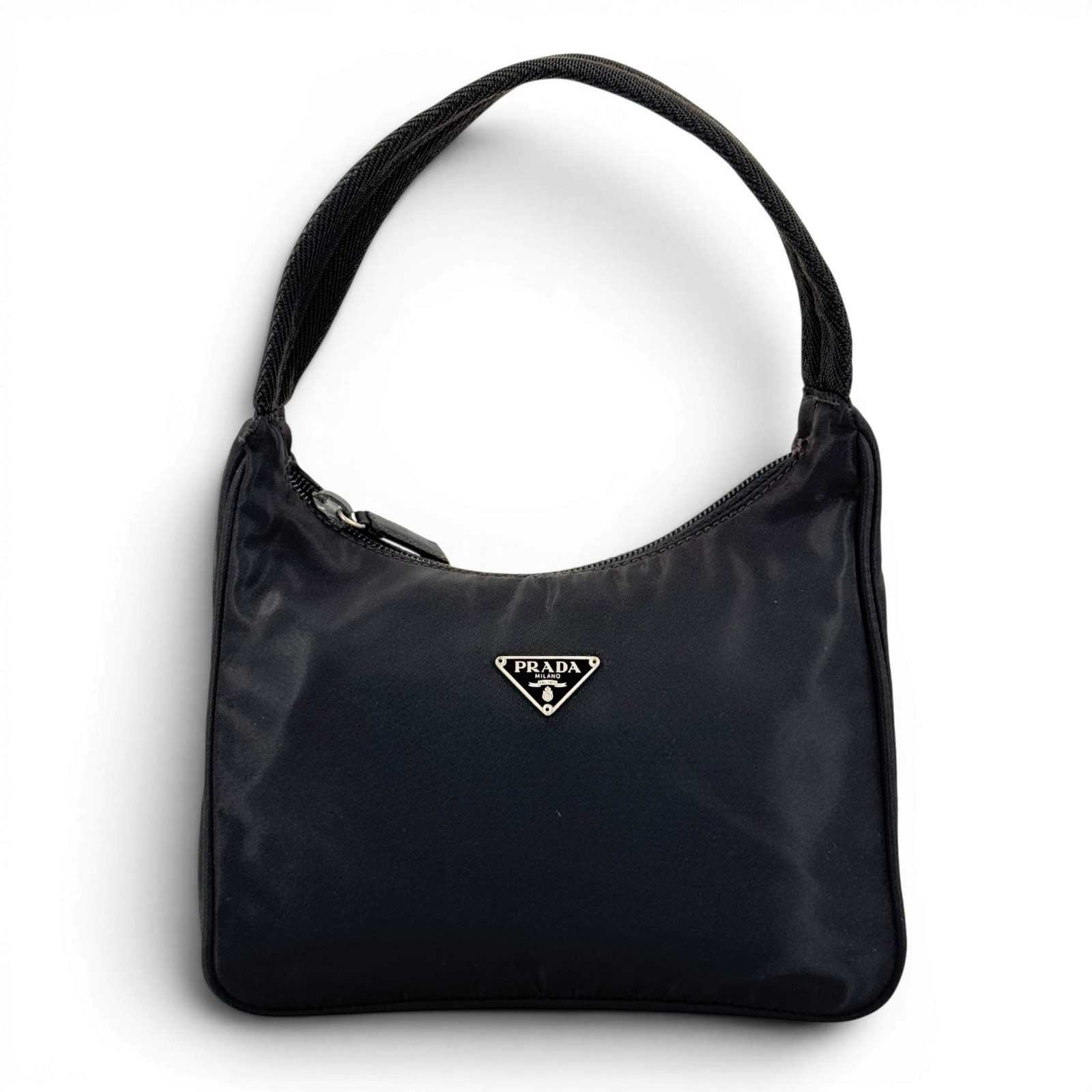 【中古】PRADA ナイロン ミニハンドバッグポーチ ブラック|Tibi Trunk 店