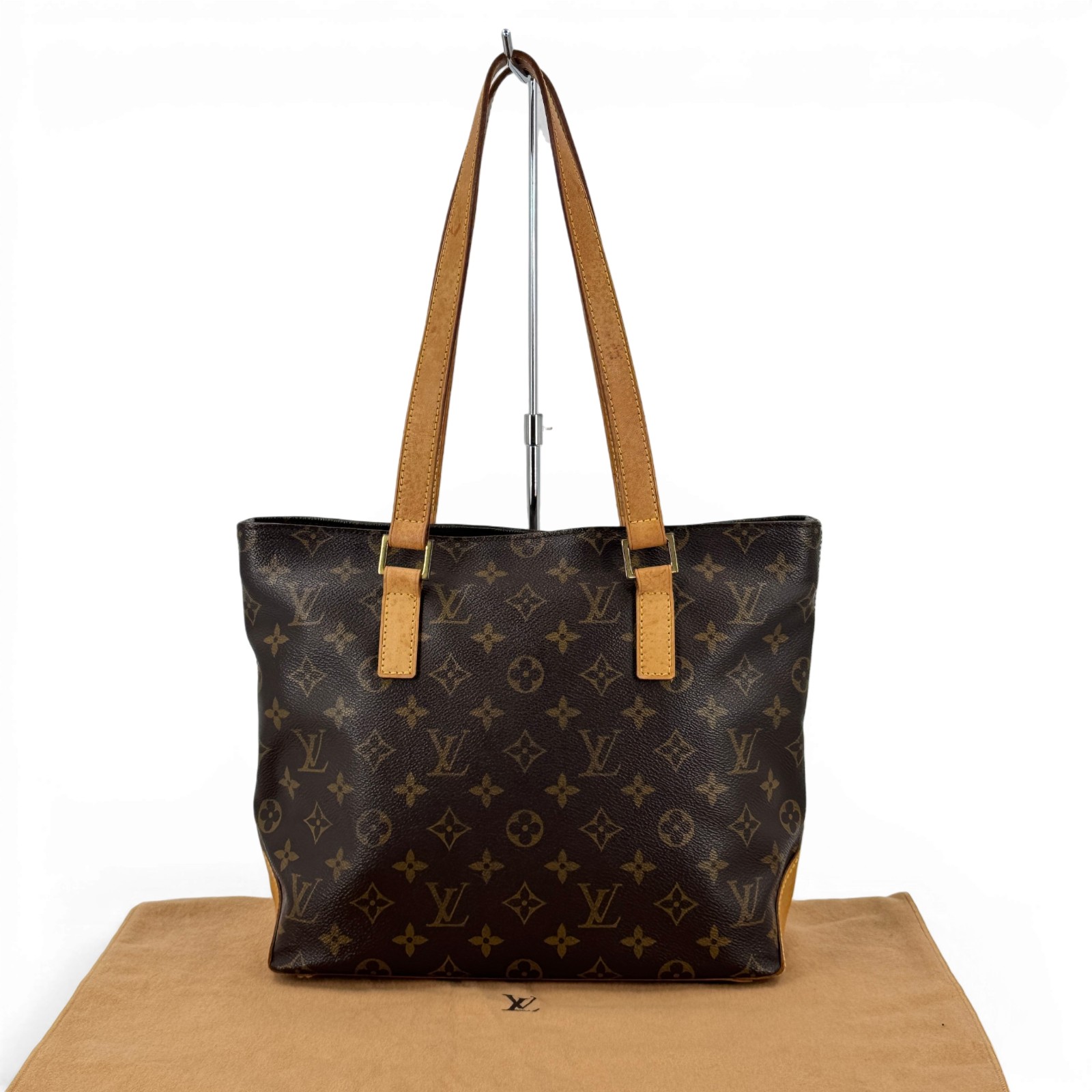 【中古】LOUIS VUITTON モノグラム・カバ・ピアノ キャンバス ブラウン トートバッグ M51148｜Tibi Trunk　店