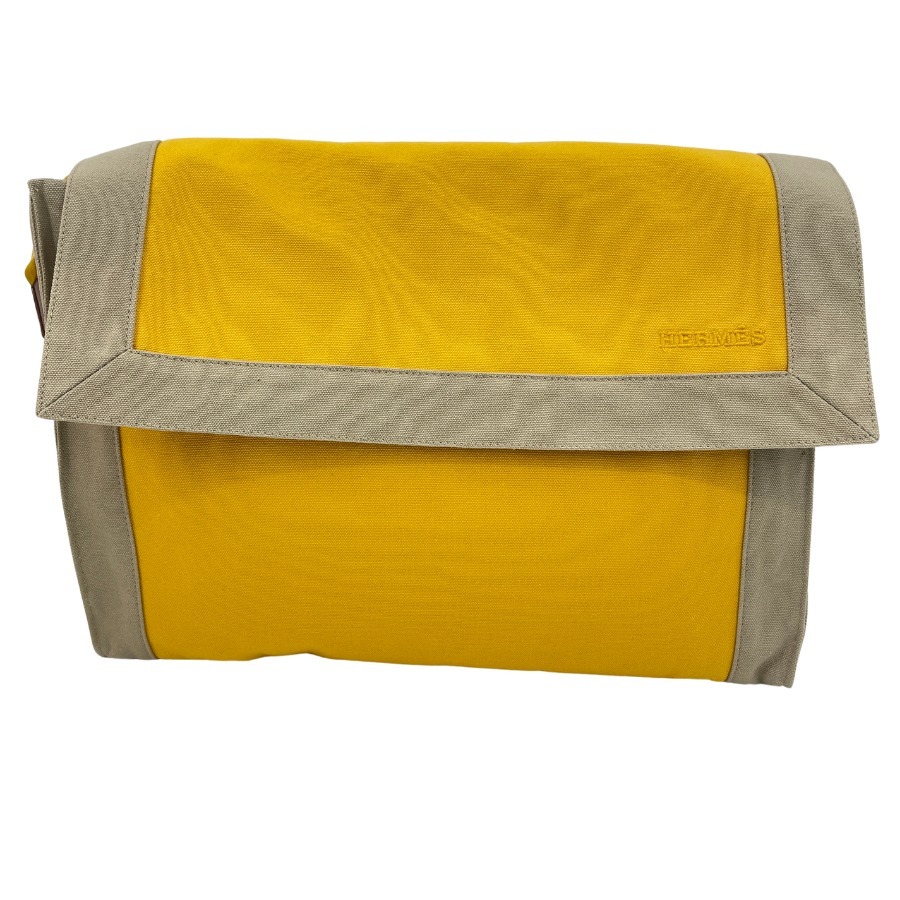 【中古】美品 HERMES エルメス クラッチペダル御徒面子 二つ目御徒面子 合切袋 なめし革 レディース メンズ