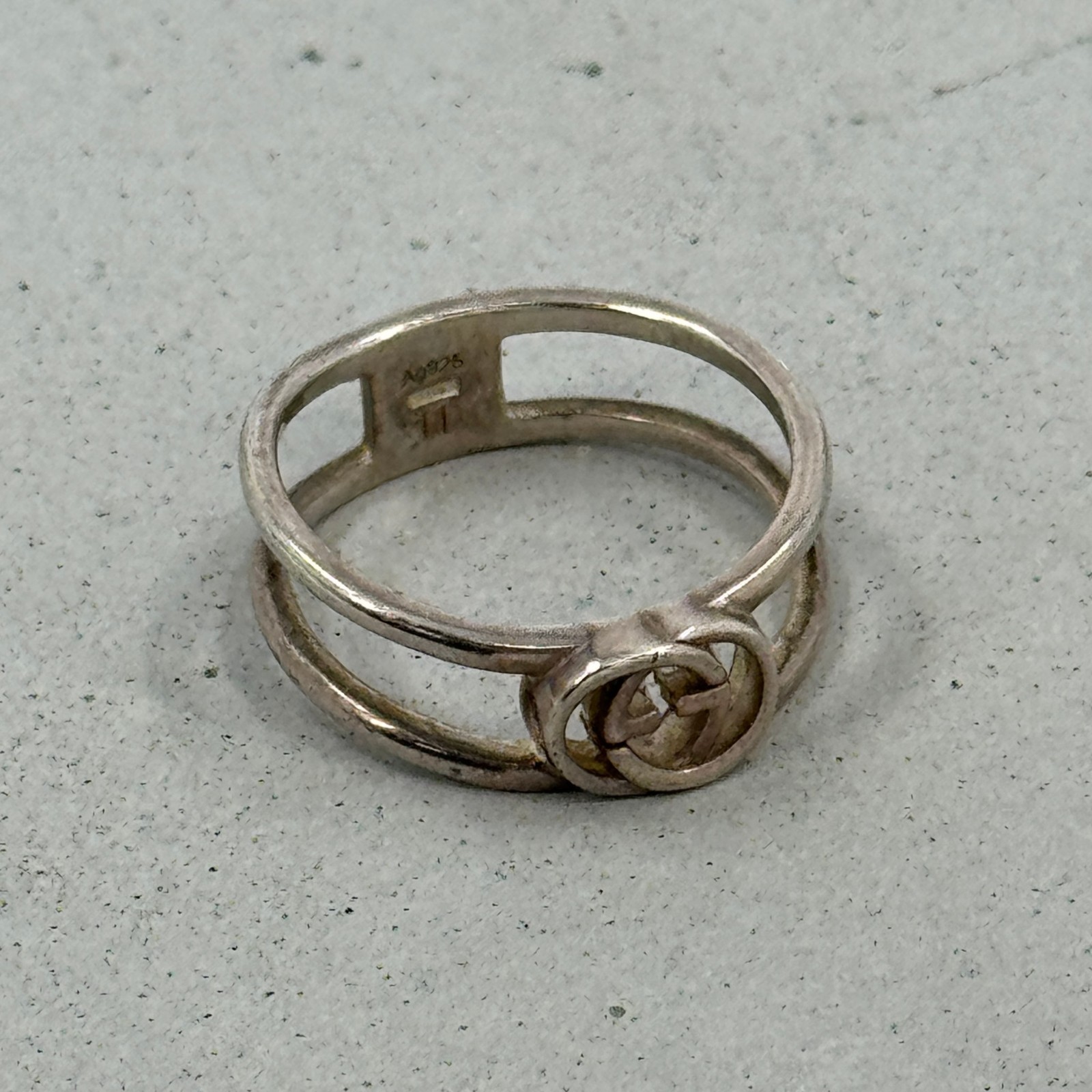 【中古】GUCCI インターロッキングG リング SV925