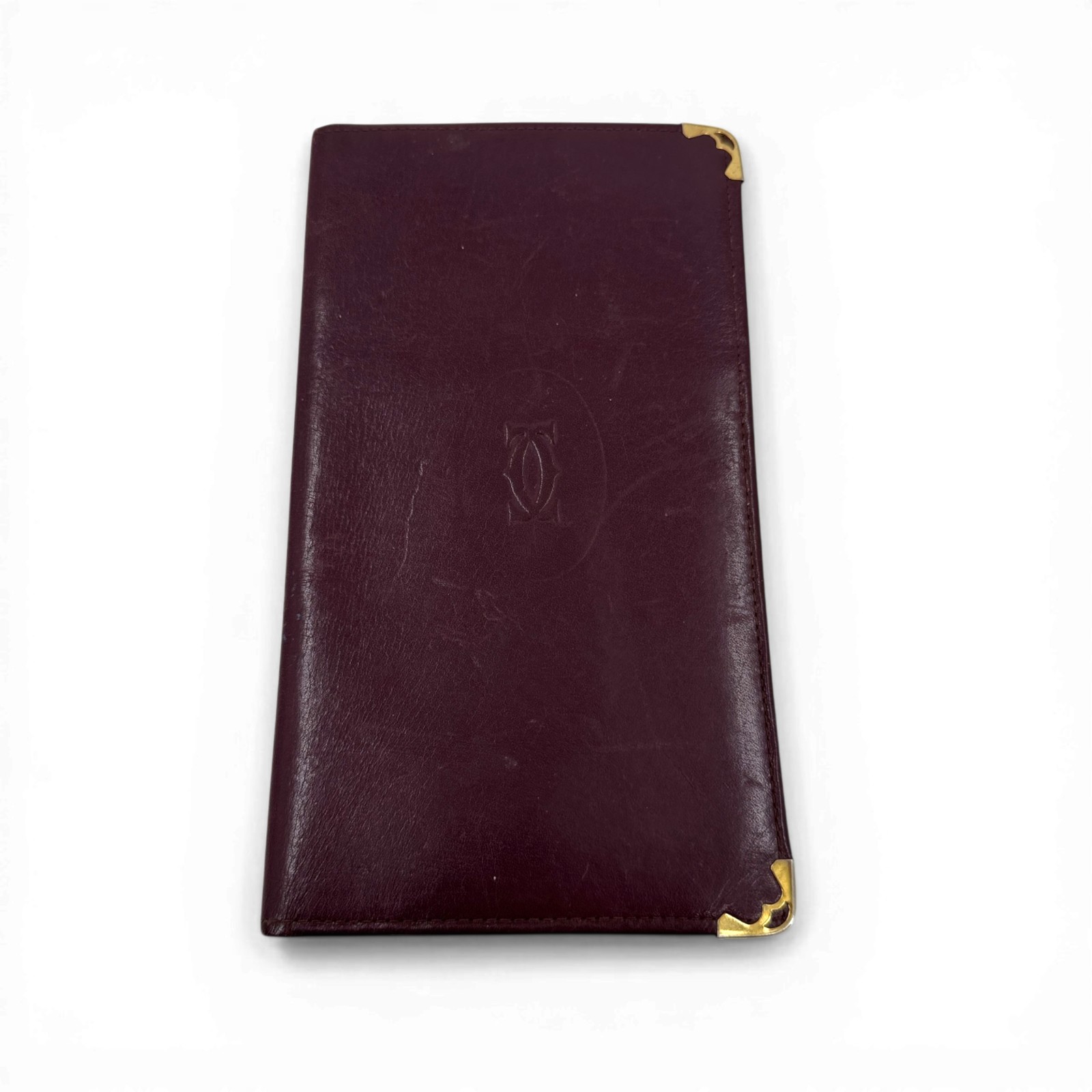 【中古】Cartier ボルドー 二つ折り 長財布