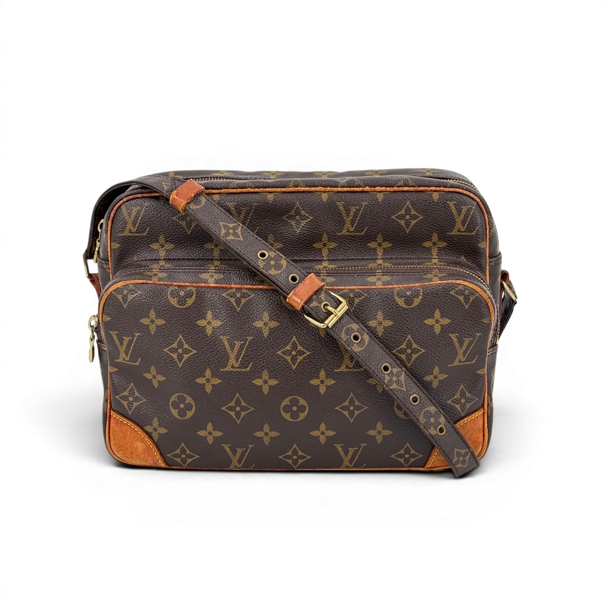 【中古】LOUIS VUITTON ナイル モノグラム 帆布 赤銅色 ショルダーバッグ M45244